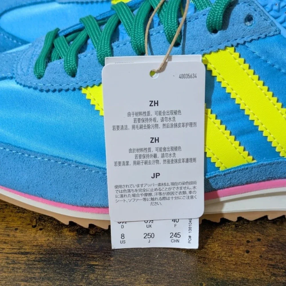 NEW Adidas SL 72 OG Sneakers Womens Sz 6.5 Sky Rush Solar Yellow Lucid Pink - Picture 15 of 16